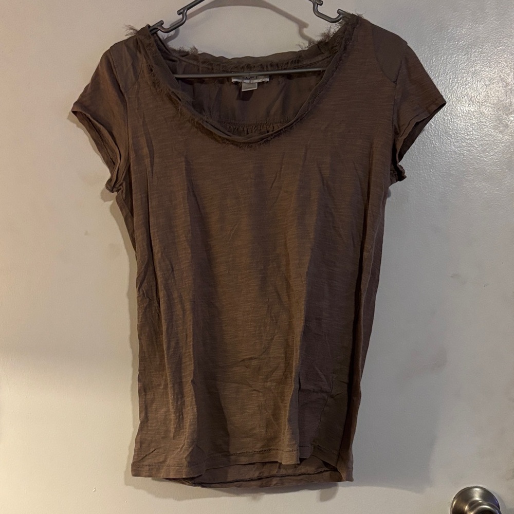 LOFT Cocoa Short Sleeve Top